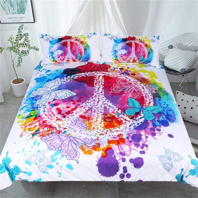 800x800 Watercolor Bedding Set Peace Design Jeylan Made Boutique - Watercolor Bedding
