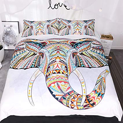 425x425 Sleepwish Tribal Henna Elephant Duvet Cover Boho - Watercolor Bedding