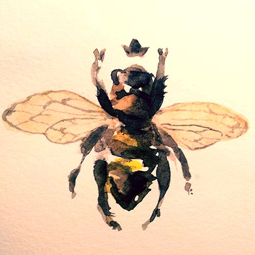 500x500 Watercolor Bee. Would Make A Great Tattoo. I Want This In My - Watercolor Bee Tattoo