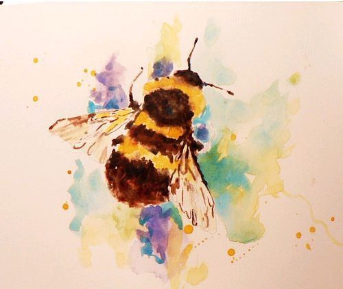 500x422 Watercolour Animals By Alison Fennell Watercolour In 2018 - Watercolor Bee Tattoo