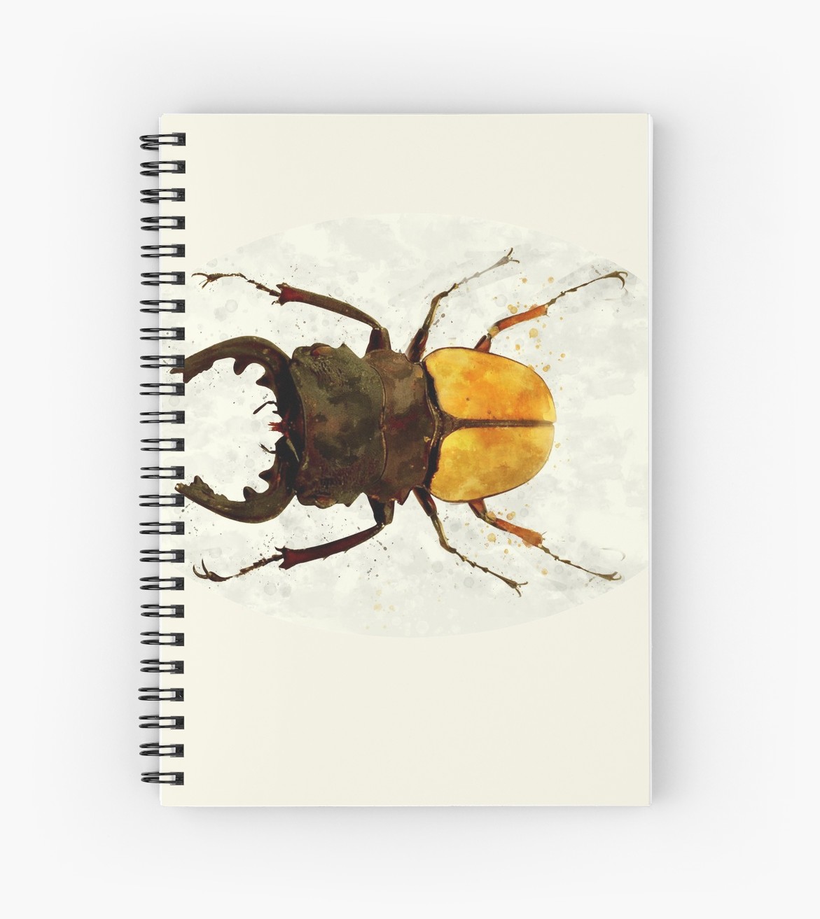 1171x1313 Watercolor Beetle, Insect Graphic Spiral Notebooks By Inkool - Watercolor Beetle