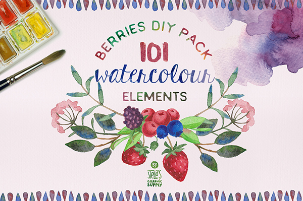 600x399 Watercolor Berries Alienvalley - Watercolor Berries