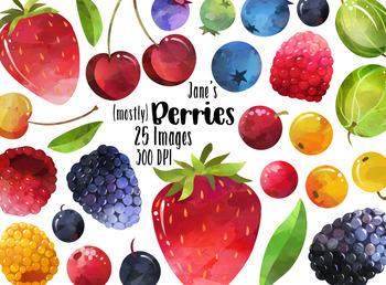 350x258 Watercolor Berries Clipart By Digitalartsi Teachers Pay Teachers - Watercolor Berries