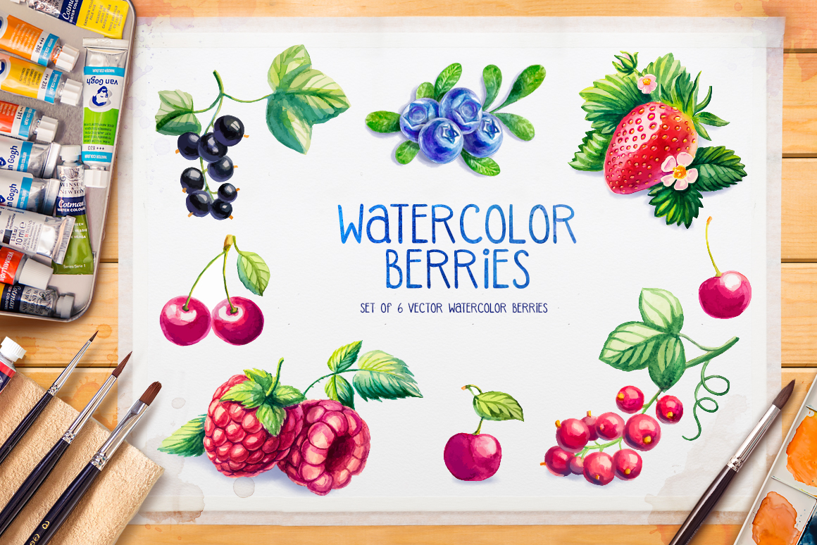 1160x774 Watercolor Berries - Watercolor Berries