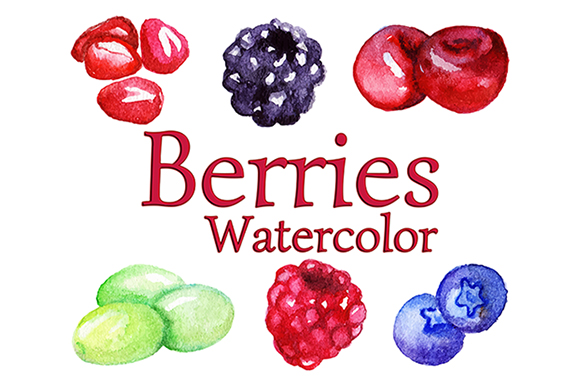 580x386 Watercolor Berry Vector Isolated Set By Art By Silmairel - Watercolor Berries