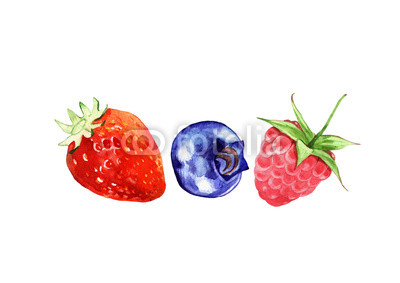 400x283 Watercolor Berries Illustration Isolated On White Background Buy - Watercolor Berries