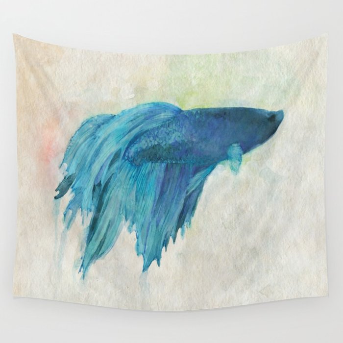 700x700 Betta Fish Watercolor Wall Tapestry By Lunareef Society6 - Watercolor Betta Fish