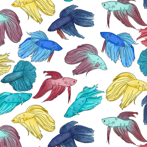 470x470 Watercolor Betta Fish On White Giftwrap - Watercolor Betta Fish