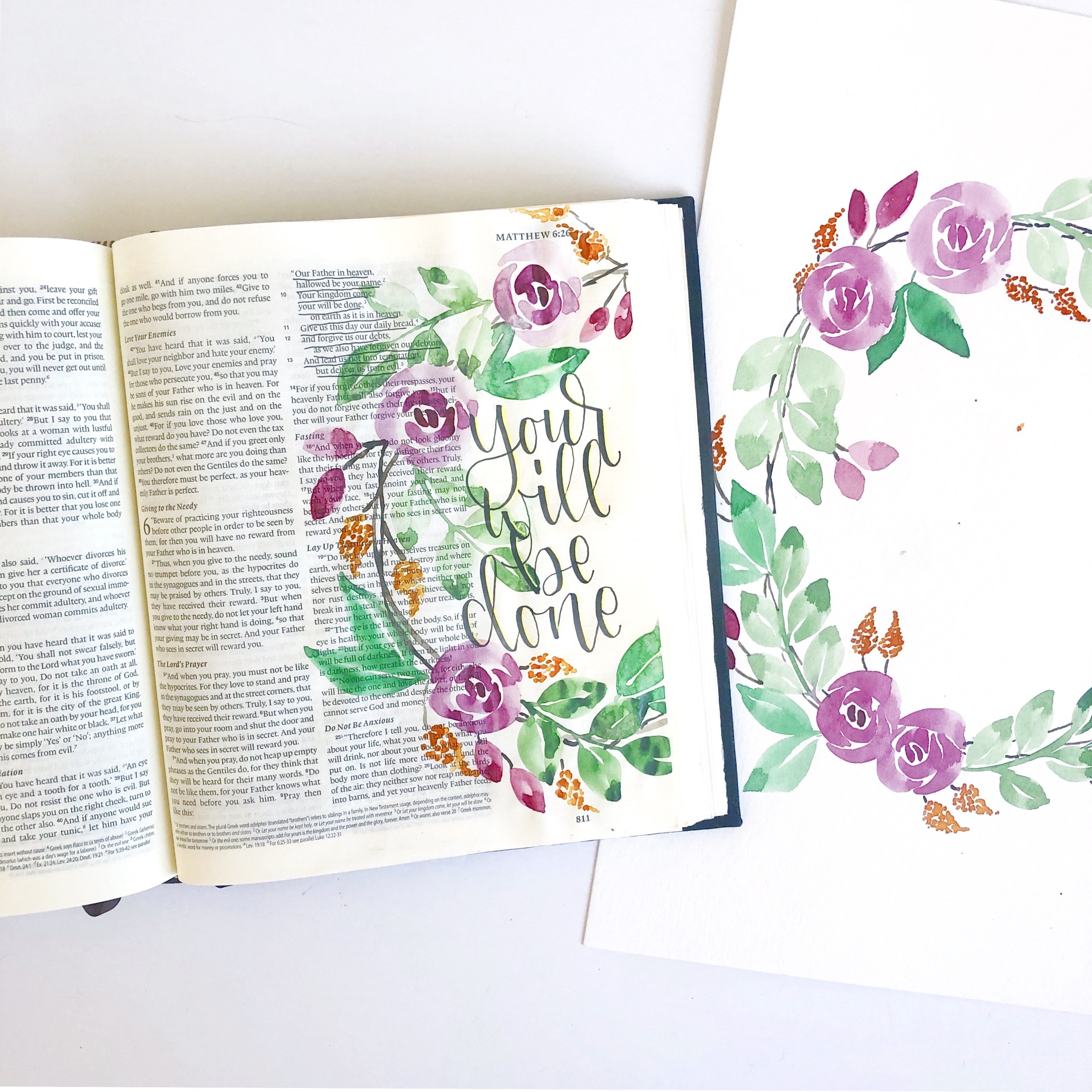3008x3008 Watercolor Wreath Tutorial Bible Journaling With Me - Watercolor Bible