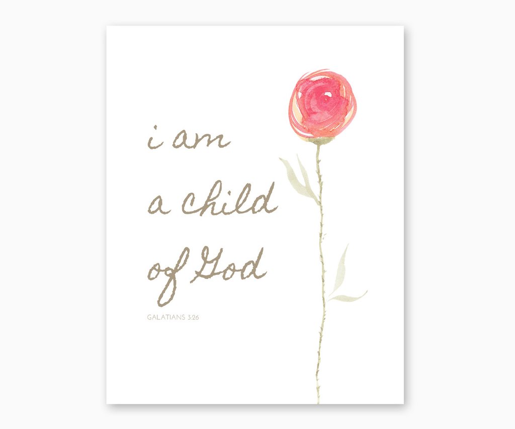 1024x853 Galatians 326 I Am A Child Of God, Watercolor Bible Verse Wall - Watercolor Bible Verse