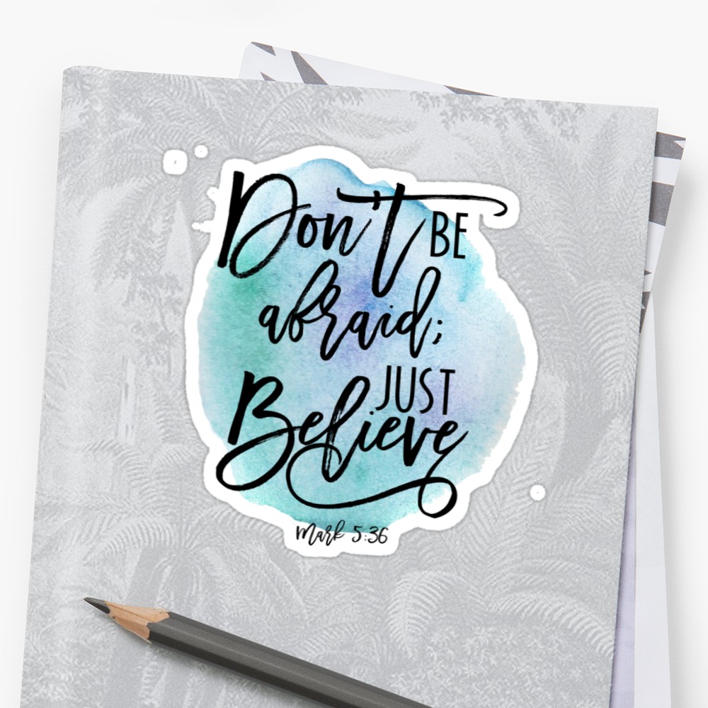 1000x1000 Bible Verse Mark 536 With Blue Watercolor Background Stickers By - Watercolor Bible Verse