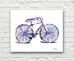 300x246 Vintage Bicycle 2 Abstract Watercolor Bike Painting Art Print By - Watercolor Bike