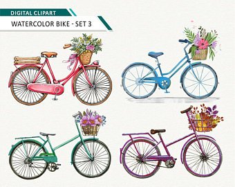340x270 Watercolor Bike Etsy - Watercolor Bike