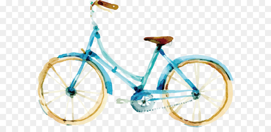 900x440 Watercolor Bike Design Png Download - Watercolor Bike