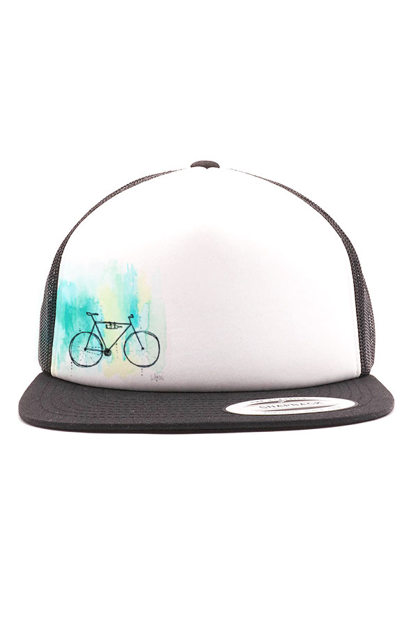 600x900 Bike Watercolor Trucker Hat Akinz - Watercolor Bike