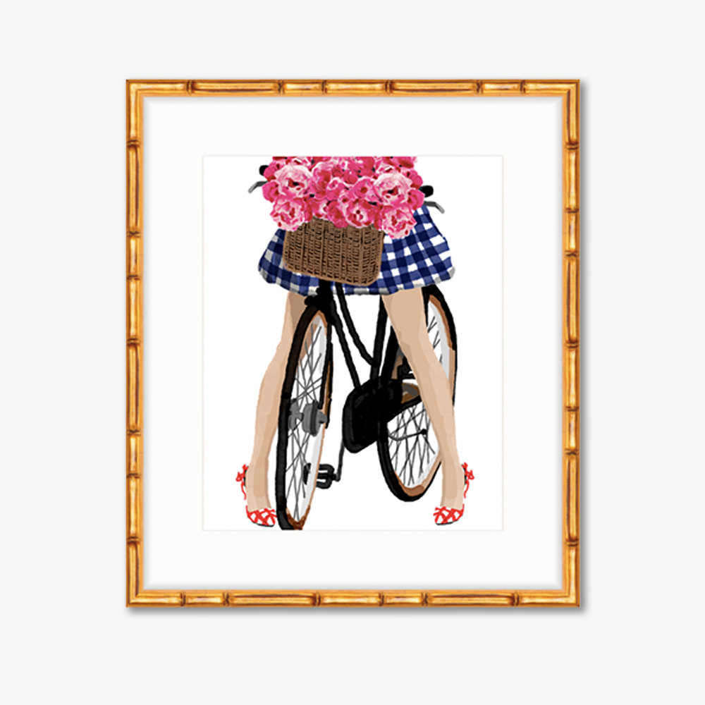 1000x1000 Budding Fashionista - Watercolor Bike