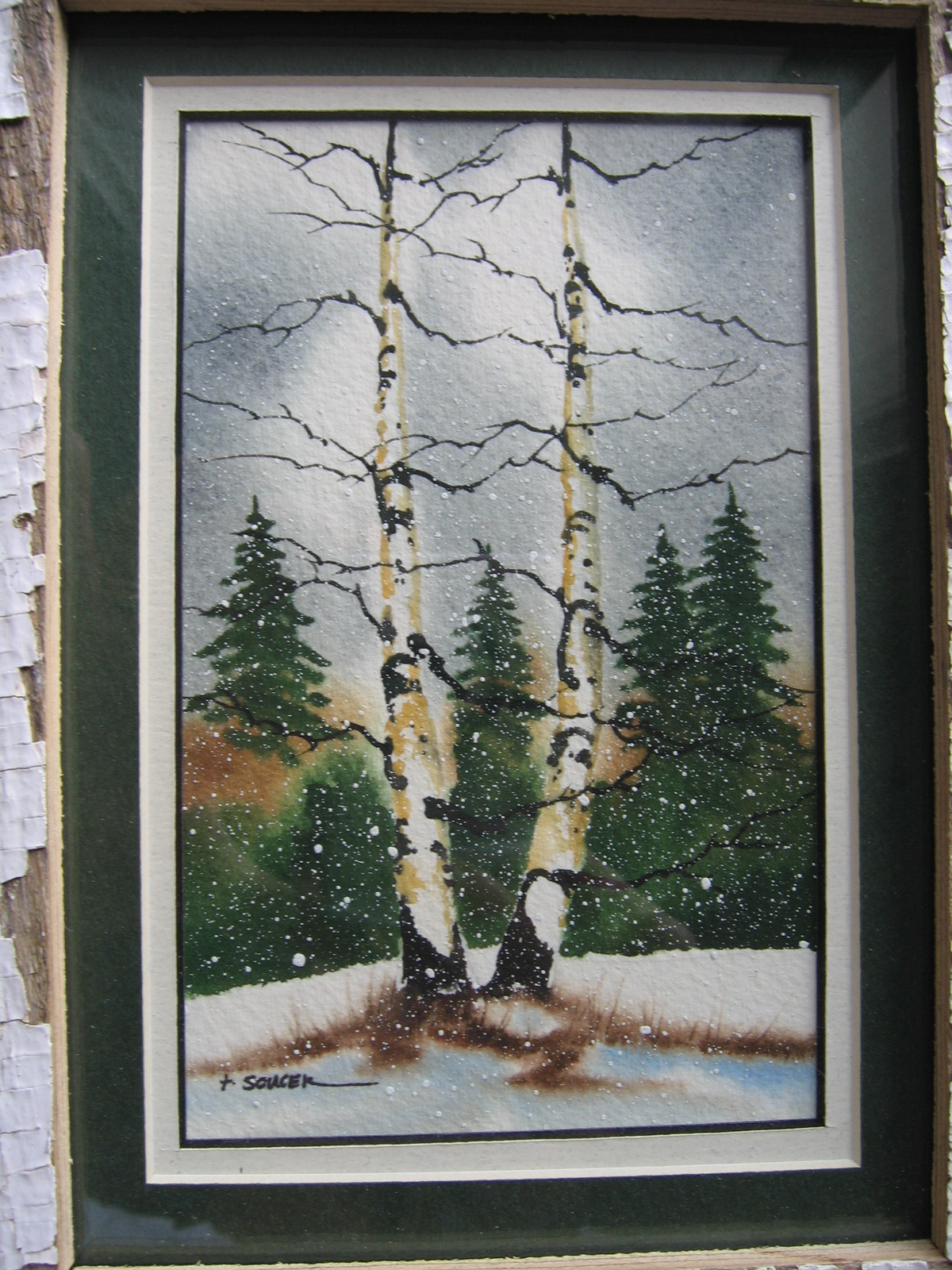 1200x1600 Contemporary Watercolor Painting Minnesota Winter Snow Landscape - Watercolor Birch Trees Snow