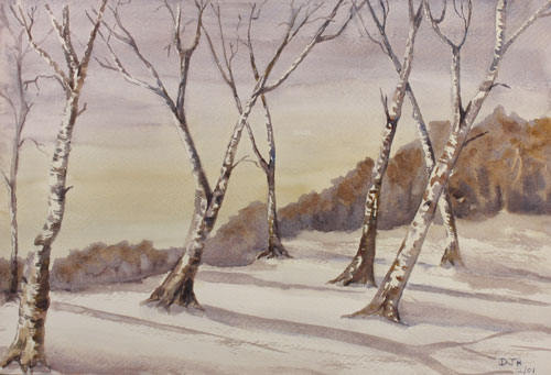 500x341 Watercolor Landscapes By Debbie Homewood Canadian Painter - Watercolor Birch Trees Snow