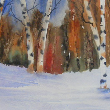 354x354 Best Watercolor Painting Snow Products On Wanelo - Watercolor Birch Trees Snow