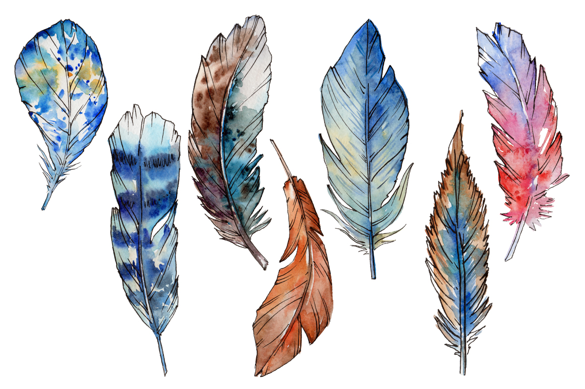 1160x772 Feather Png Watercolor Bird Set - Watercolor Bird