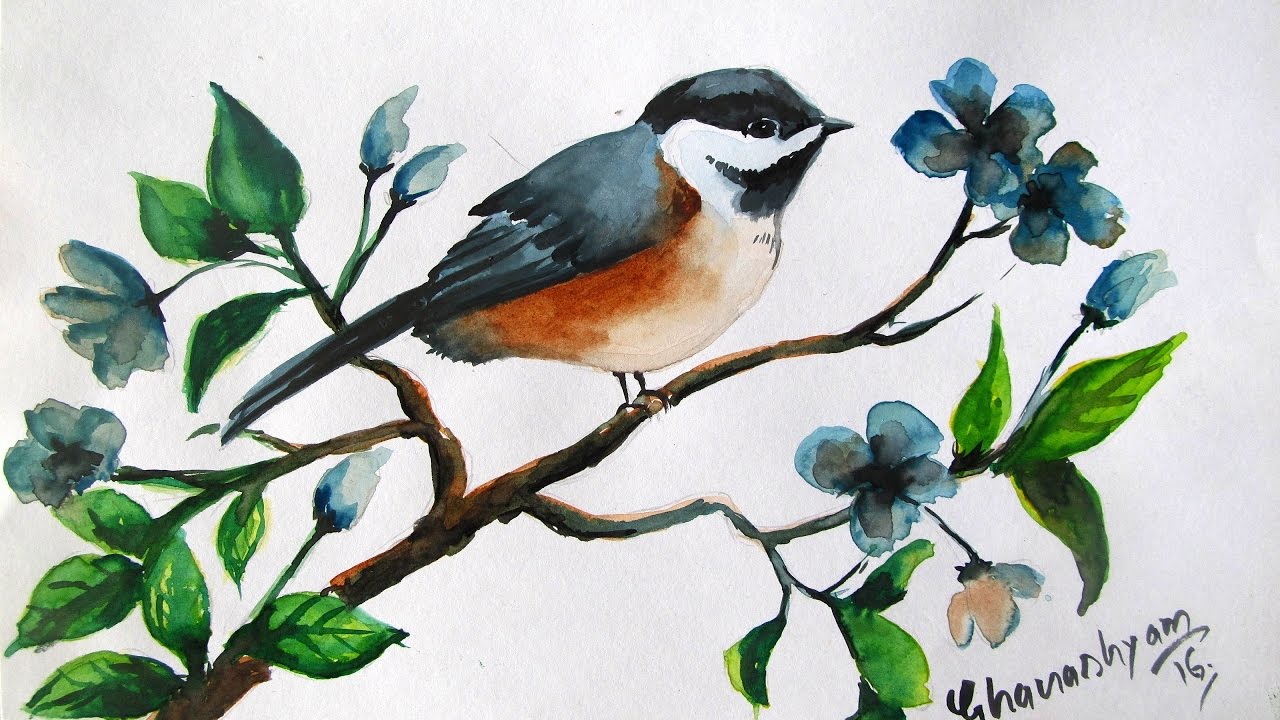 1280x720 How To Paint A Bird In Watercolor,watercolor Painting For - Watercolor Bird