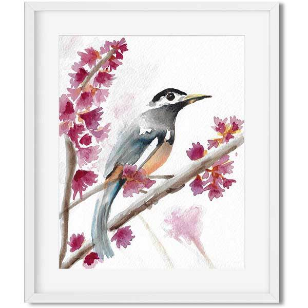 600x600 Morning Song - Watercolor Bird