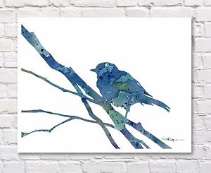 300x245 Black Bird Abstract Watercolor Painting 11 X 14 Art Print By Djr - Watercolor Bird Abstract