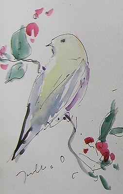 253x400 Jose Trujillo Impressionism Watercolor Painting Modern Bird - Watercolor Bird Abstract
