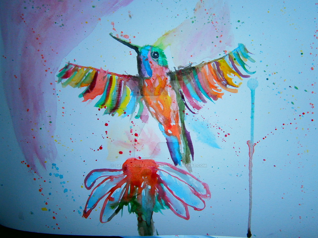 1024x768 Abstract Watercolor (Watercolour) Bird Painting By - Watercolor Bird Abstract