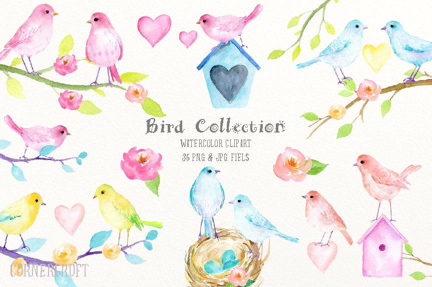 863x574 Bird Clipart Corner Croft - Watercolor Bird Clipart