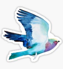 210x230 Bird Flying Watercolor Stickers Redbubble - Watercolor Bird Flying