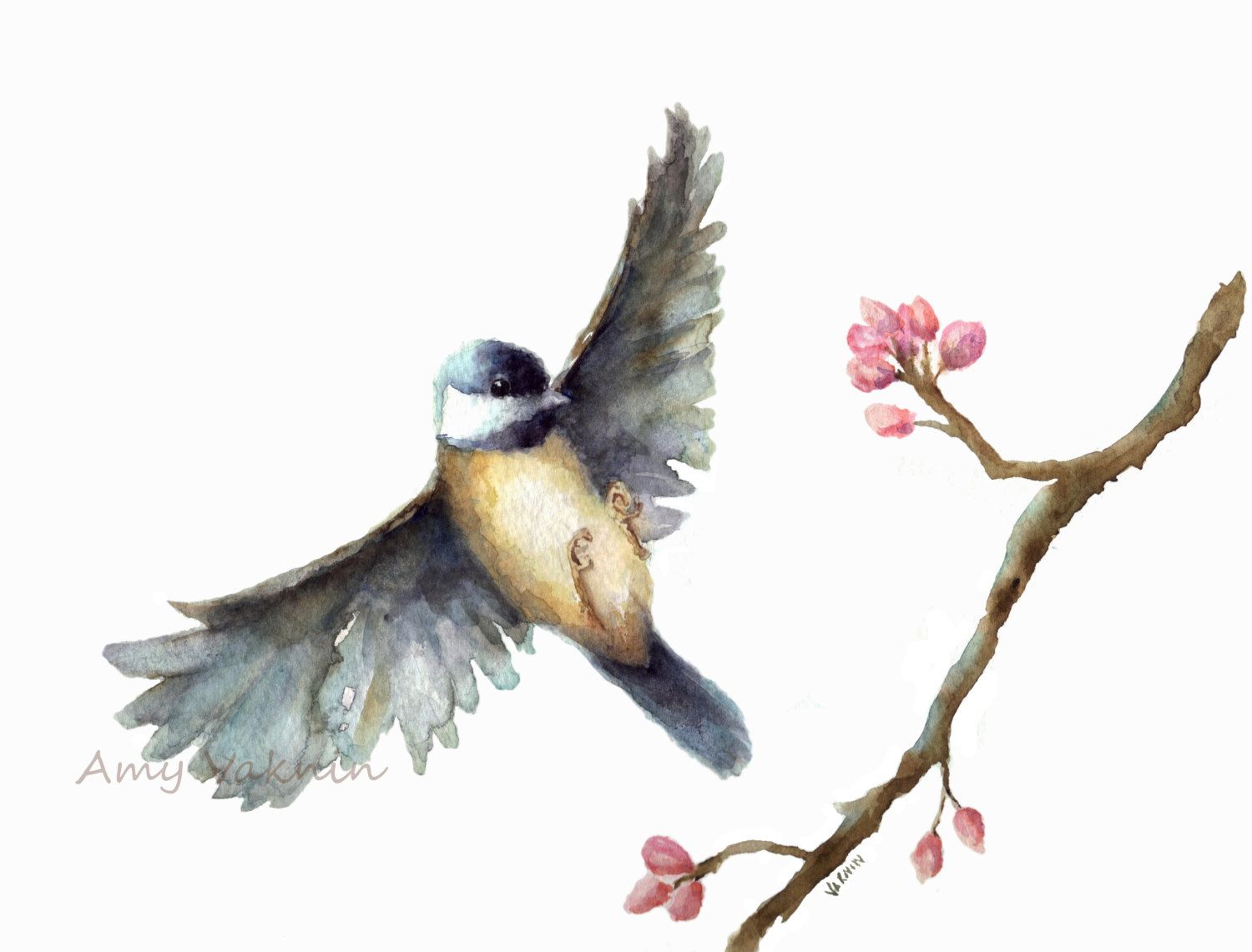1500x1141 Watercolor Sparrow Flying Art Inspiration - Watercolor Bird Flying