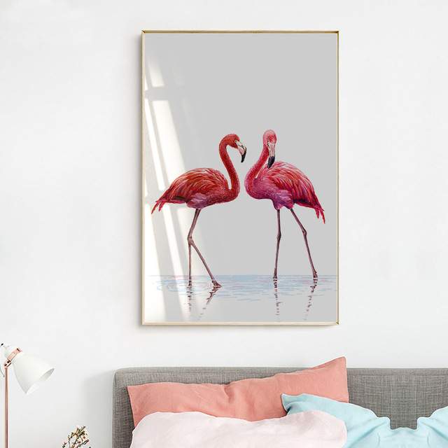 640x640 Watercolor Bird Flamingo Wall Art Canvas Posters And Prints Nordic - Watercolor Bird Prints