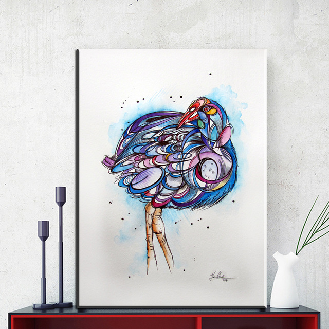 640x640 Zz1814 Watercolor Bird Canvas Posters And Prints Art Wall Pictures - Watercolor Bird Prints