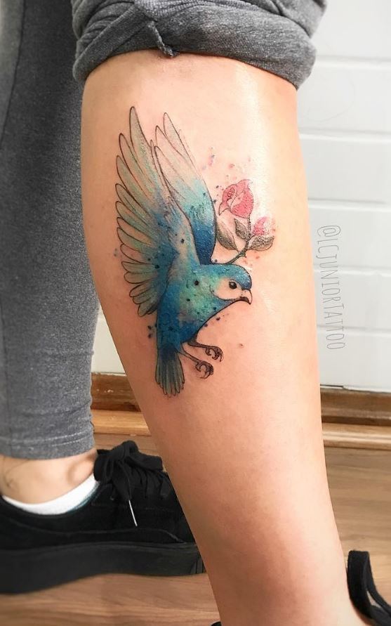 557x891 Watercolor Bird Tattoo - Watercolor Bird Tattoo