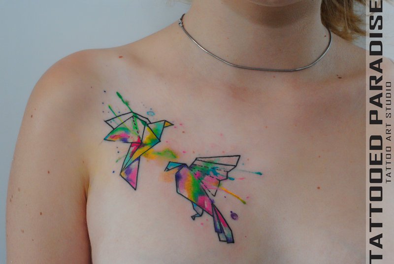 800x536 Cute Watercolor Bird Tattoo Designs For Girls Entertainmentmesh - Watercolor Bird Tattoo