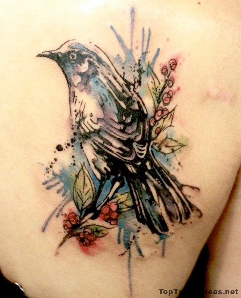 1024x1264 Watercolor Bird Tattoo Idea - Watercolor Bird Tattoo