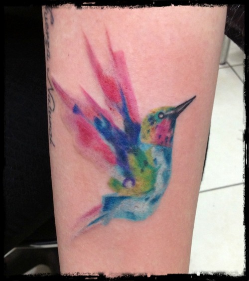 500x564 Watercolor Bird Tattoo Image - Watercolor Bird Tattoo