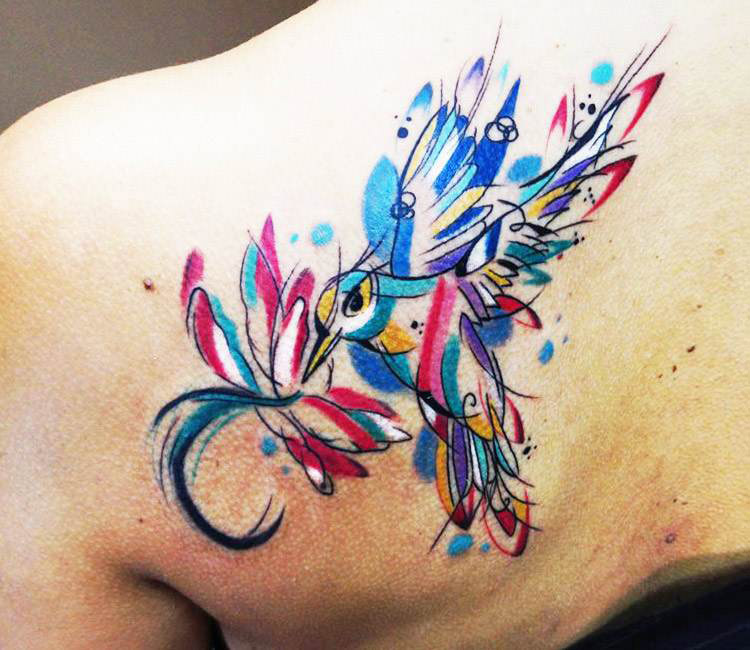 750x650 Watercolor Bird Tattoo By Sebastian Barone Post 16593 - Watercolor Bird Tattoo