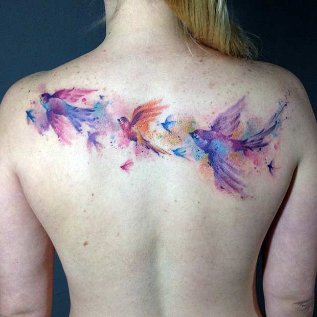 620x620 51 Watercolor Tattoo Ideas For Women - Watercolor Bird Tattoo