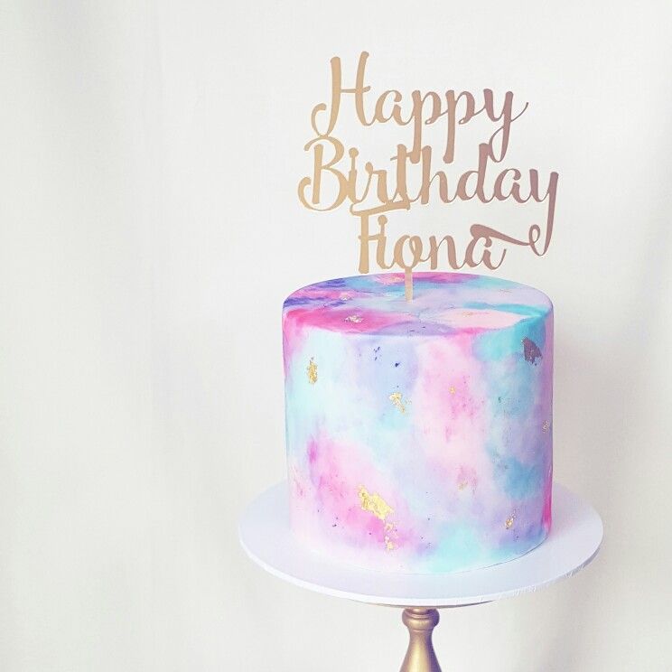 744x744 Beautiful Watercolor Birthday Cake, By Frosted By Nicci I Make - Watercolor Birthday Cake