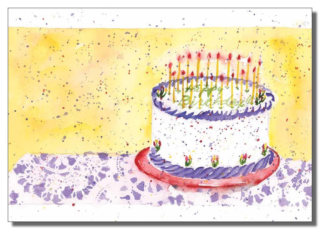 1023x737 Birthday Cake Placemats Words And Watercolors - Watercolor Birthday Cake