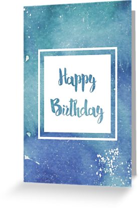 277x415 Ocean Themed Watercolor Birthday Card Greeting Cards By - Watercolor Birthday Card