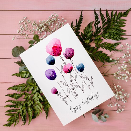 550x550 Free Watercolor Birthday Cards Craftgawker - Watercolor Birthday Card