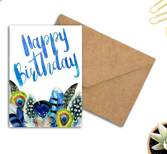 570x527 Watercolor Birthday Card Printable Watercolor Birthday Card - Watercolor Birthday Card Ideas