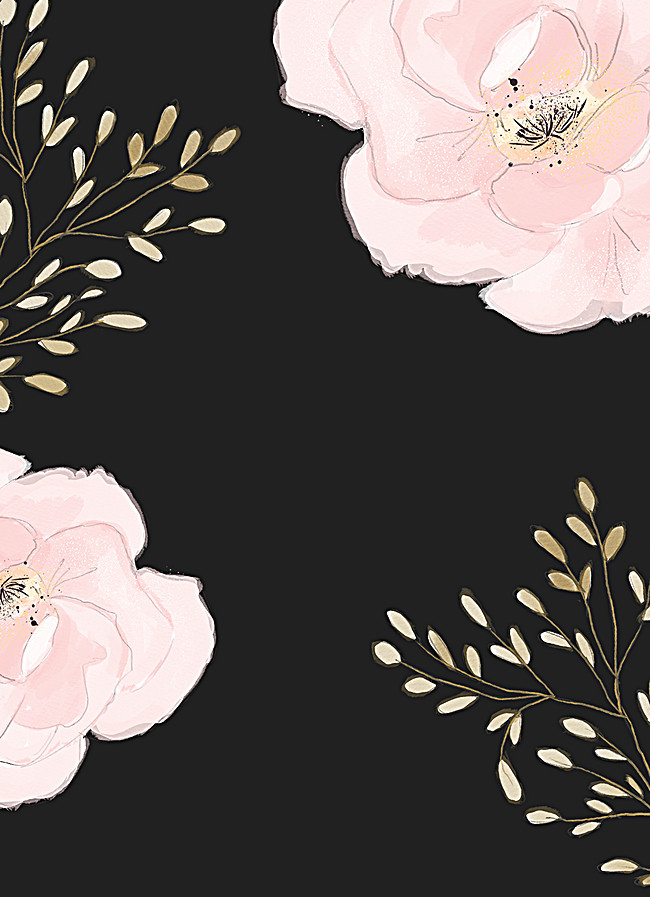 650x897 Watercolor Flowers Background, Watercolor, Black, Flowers - Watercolor Black Background