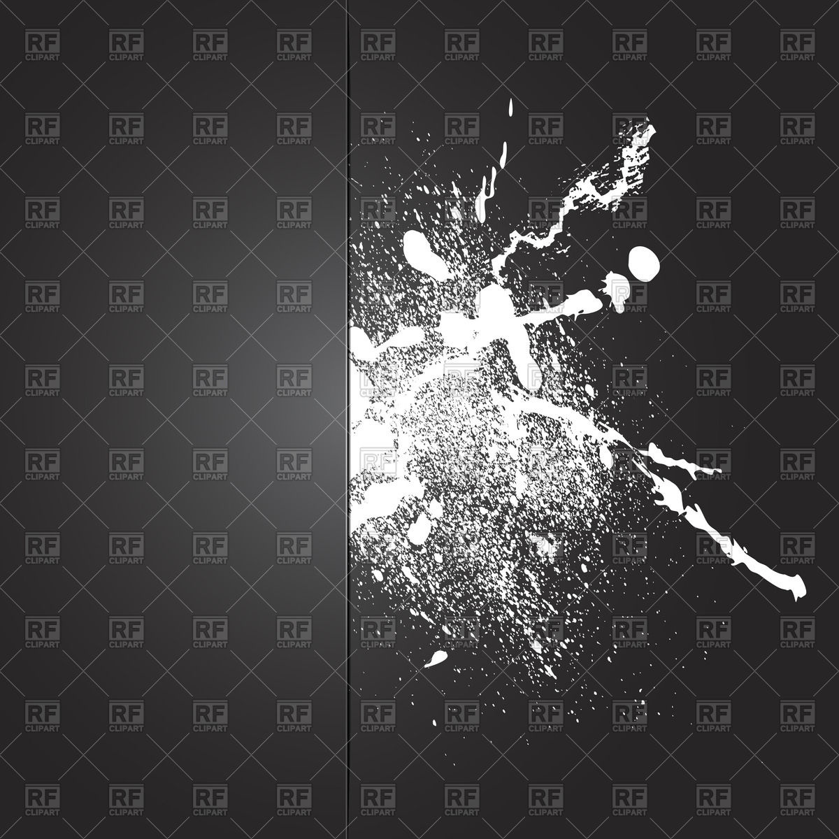 1200x1200 White Watercolor Blot On Black Background Vector Image Vector - Watercolor Black Background