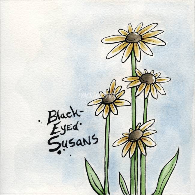 650x650 Stunning Black Eyed Susan Watercolor Painting Reproductions For - Watercolor Black Eyed Susan