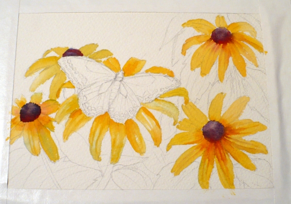600x421 Zeh Original Art Blog Watercolor And Oil Paintings Painting A - Watercolor Black Eyed Susan