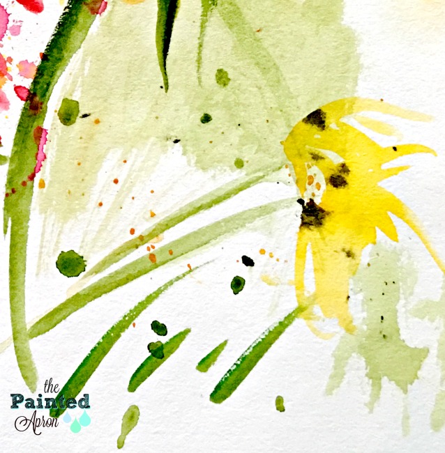 638x650 Abstract Black Eyed Susans The Painted Apron - Watercolor Black Eyed Susan